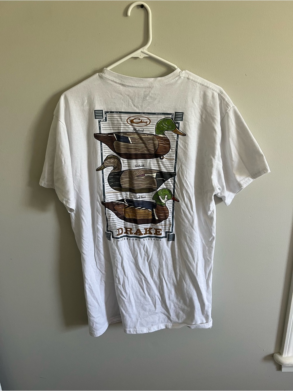 Drake White Short-Sleeve Graphic Duck Print Tee